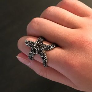Vintage Silver Color Starfish Ring